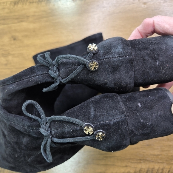 Tory Burch Laila Black Suede Otk Over The Knee Boots - Picture 9 of 14